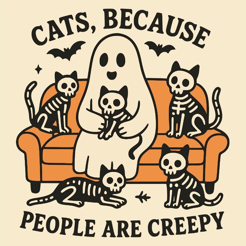 Les chats parce que les gens sont effrayants – Halloween Ghost
