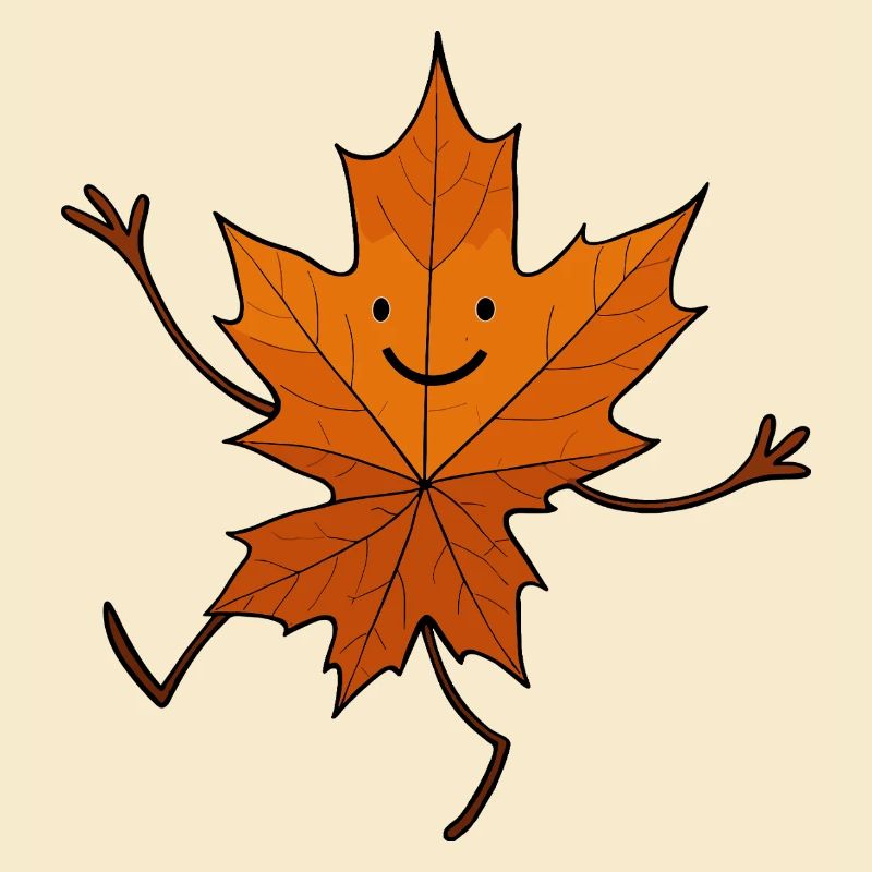 Bande dessinée feuille Dancing Forêt Automne Érable