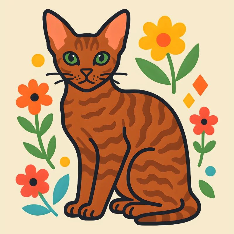 Devon Rex' Katze in der Blumenparade