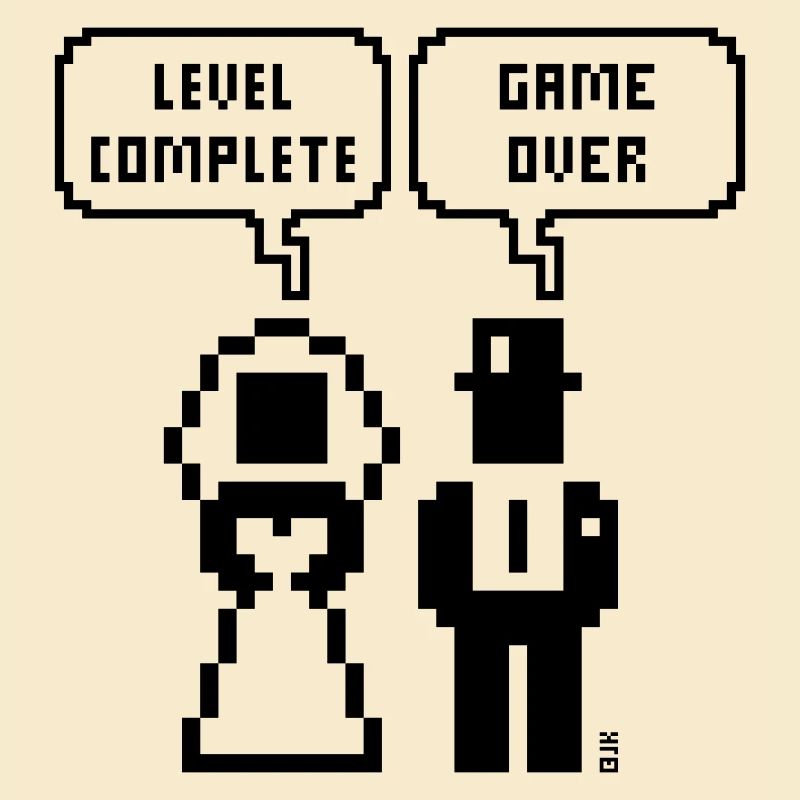 Level Complete – Game Over (JGA / Pixel / Bold B)