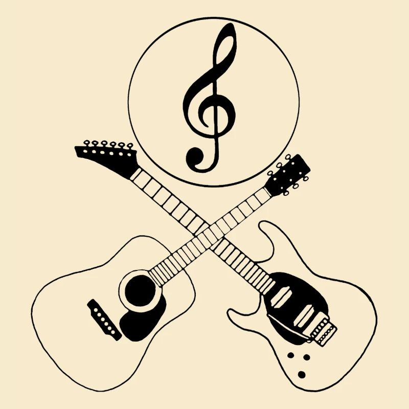 Guitars and treble clef