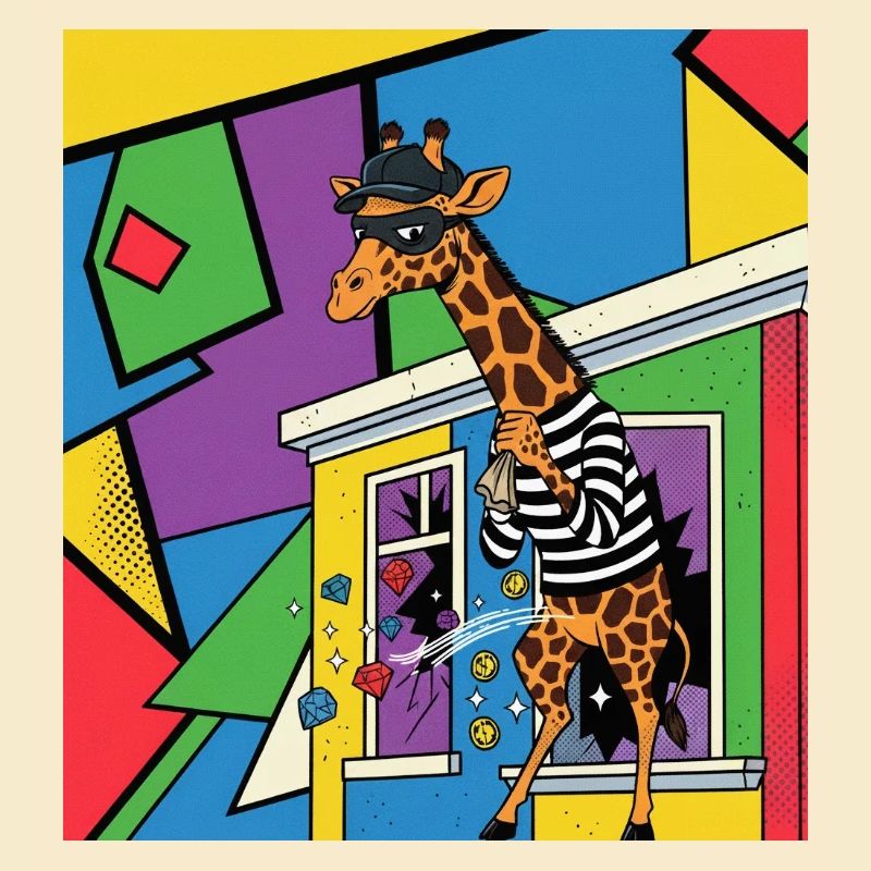 Giraffe Voleuse Pop Art