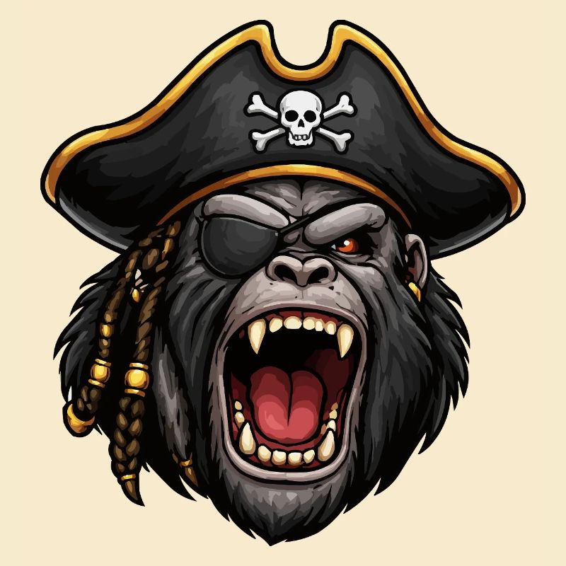 Gorille pirate avec cache-œil