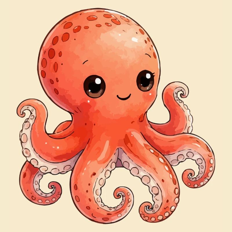 Kawaii Orange Octopus