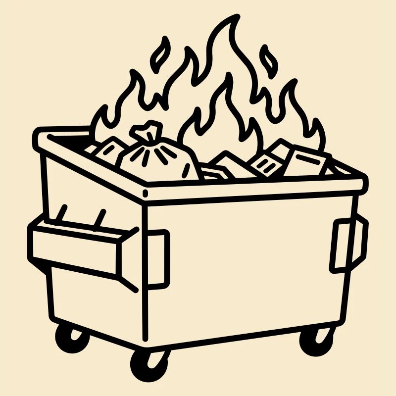 Müllcontainer-Feuer