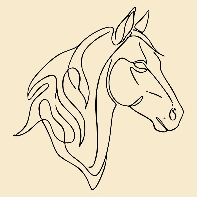 Art de lignes de chevaux minimalistes - Conception élégante de lignes