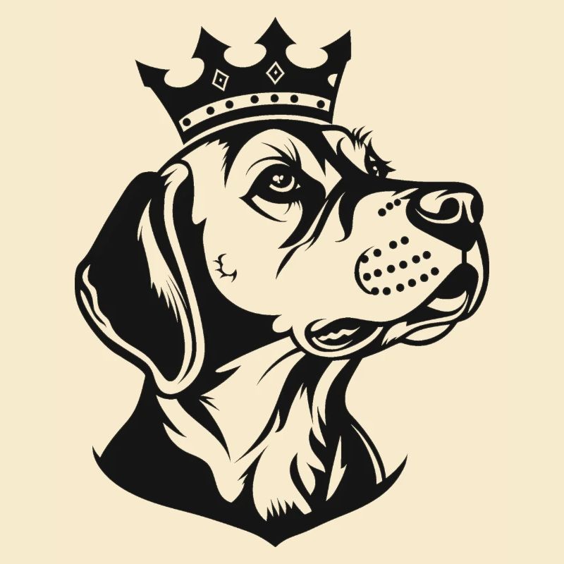 Dog with crown side