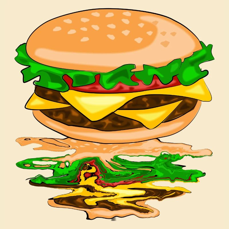 Hamburger with a reflection