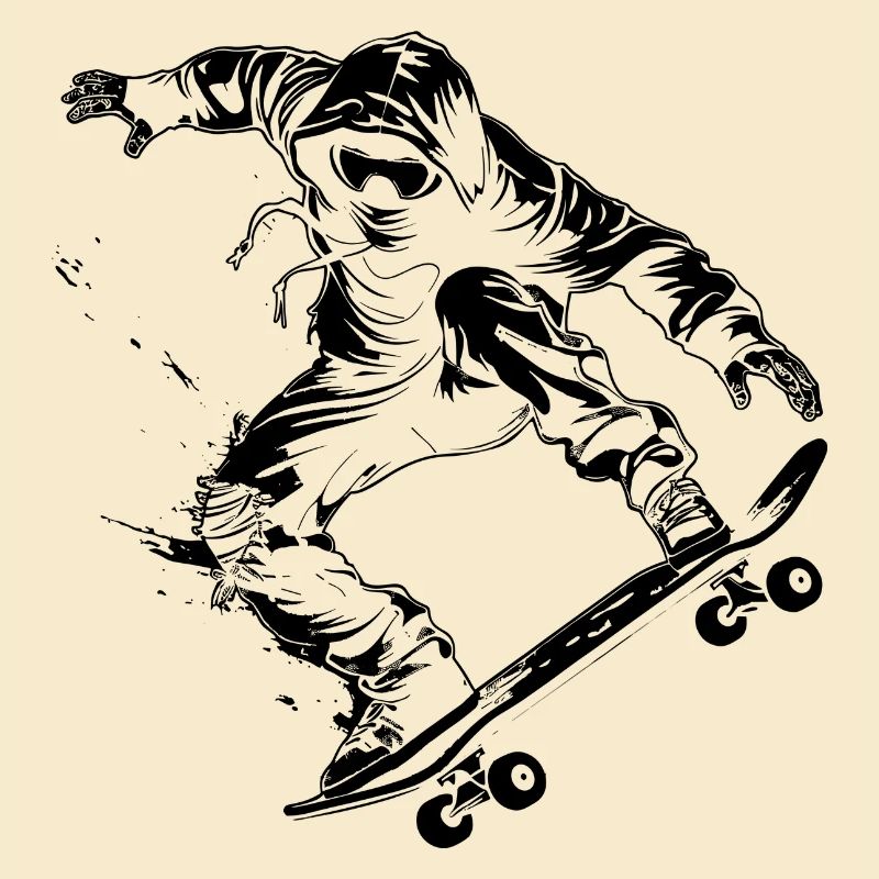 Skateboarder de dessin animé