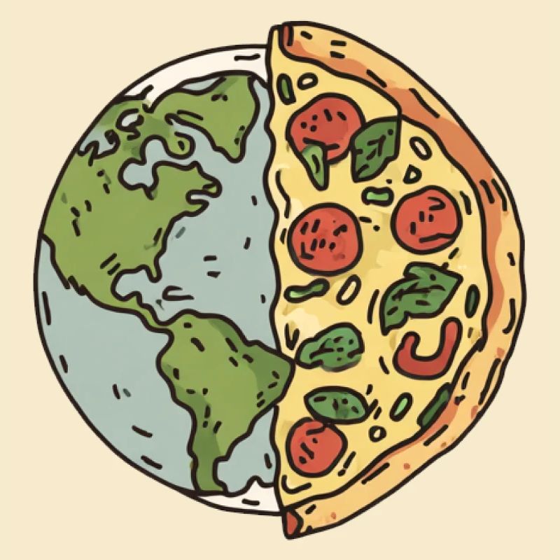 Earth Pizza Slice Design