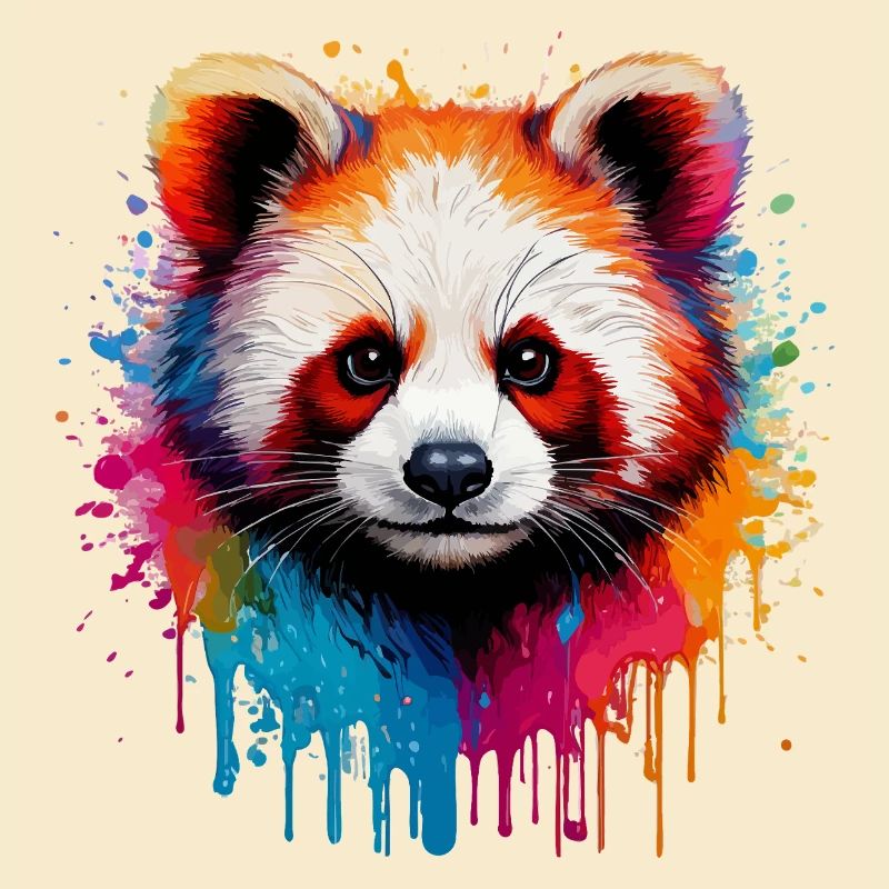Panda Aquarellfarben Explosion