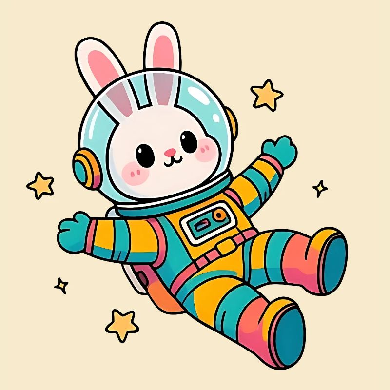 Colorful Astronaut Bunny