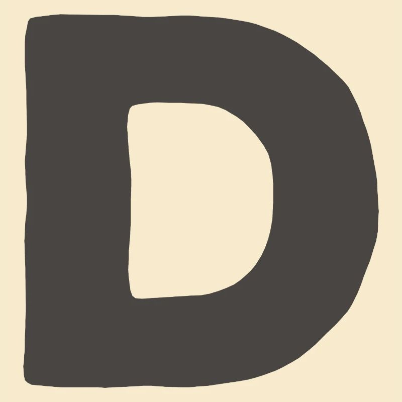 Typographie minimale en gras de la lettre D