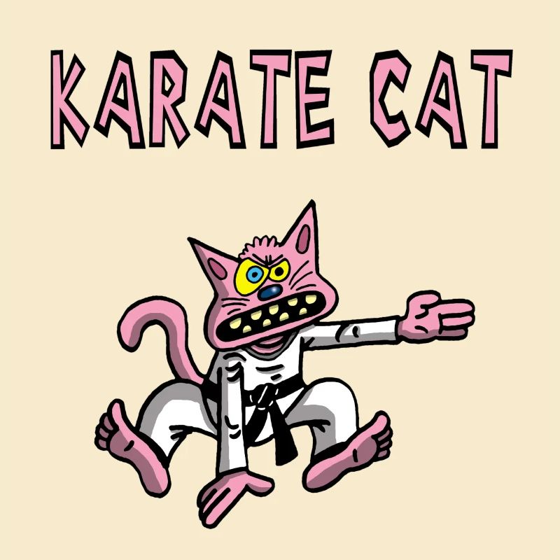 Chat rose et karaté