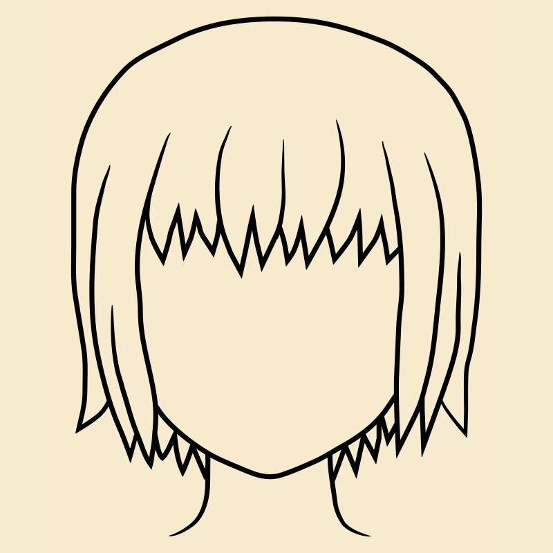 Manga Mädchen Gesichtslos Kopf