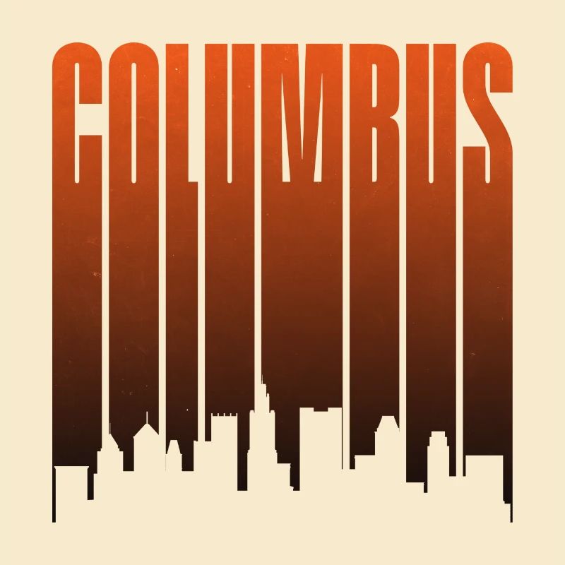 Columbus Skyline Sunset Gradient