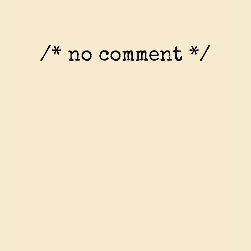 No Comment Developer Softwareentwickler Coder