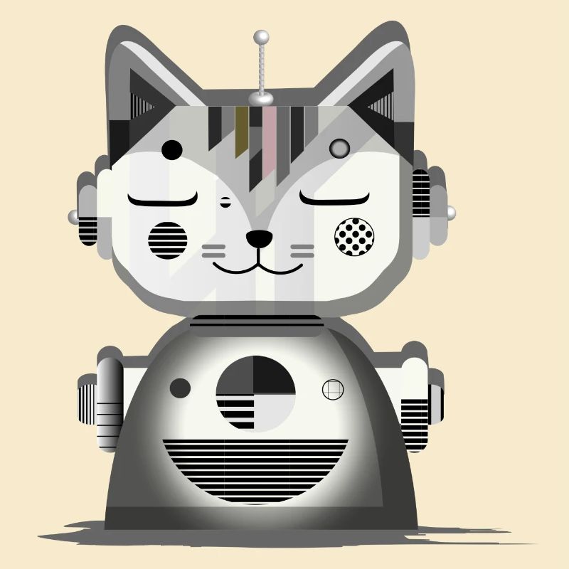 Chat robot géométrique - Illustration créative