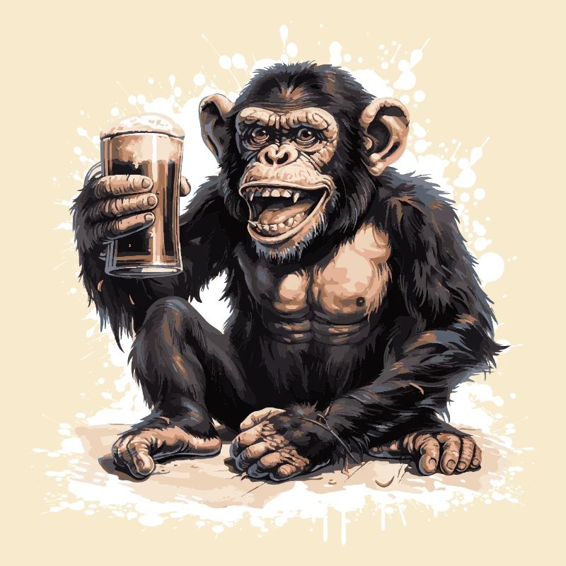 Affe Bier Lustig