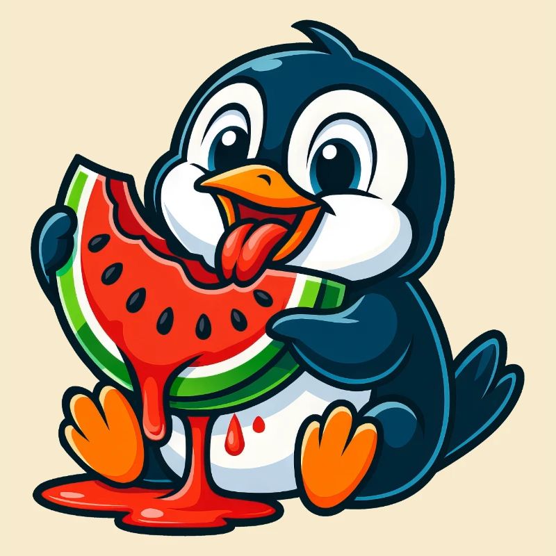Mignon pingouin melon fruit dessin animé Fruit de l’Arctique