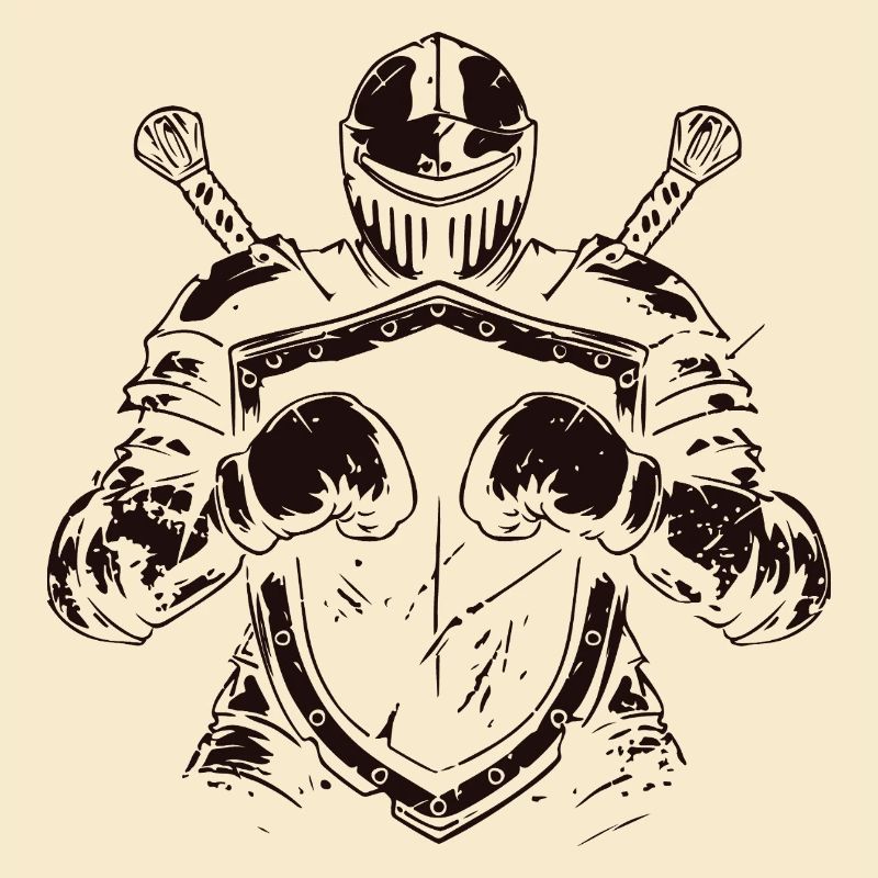 Chevalier avec bouclier et épée