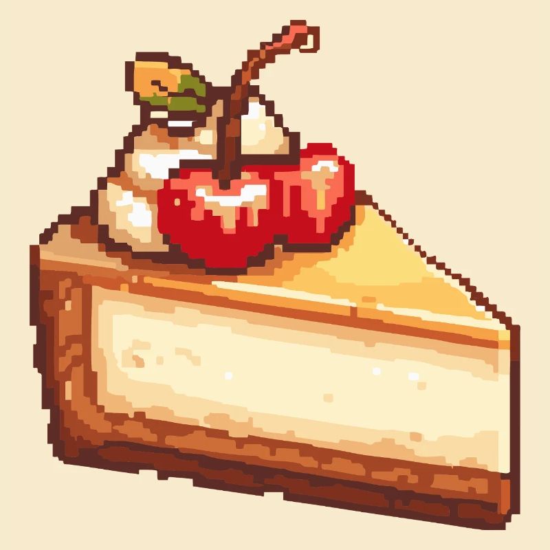Pixel Cheesecake with Cherry
