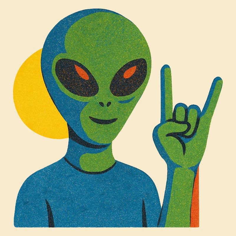 Panneau néon en pierre extraterrestre