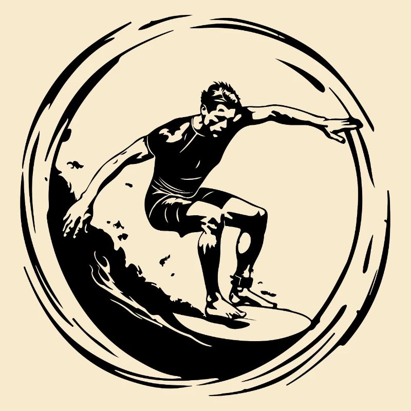 Surfer Mann Silhouette