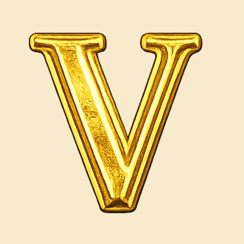 Monogramme V doré - Brillant
