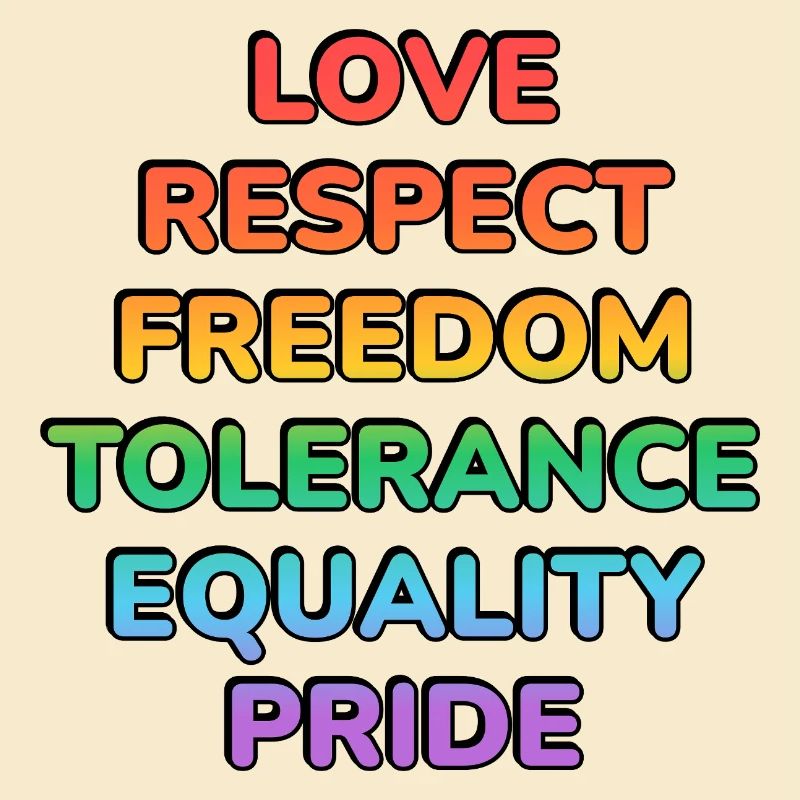 Pride Values Rainbow Text