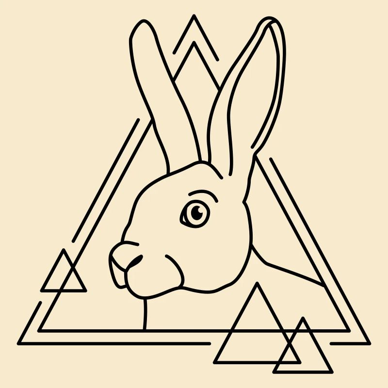 Lapin en forme géométrique - conception d’art au trait