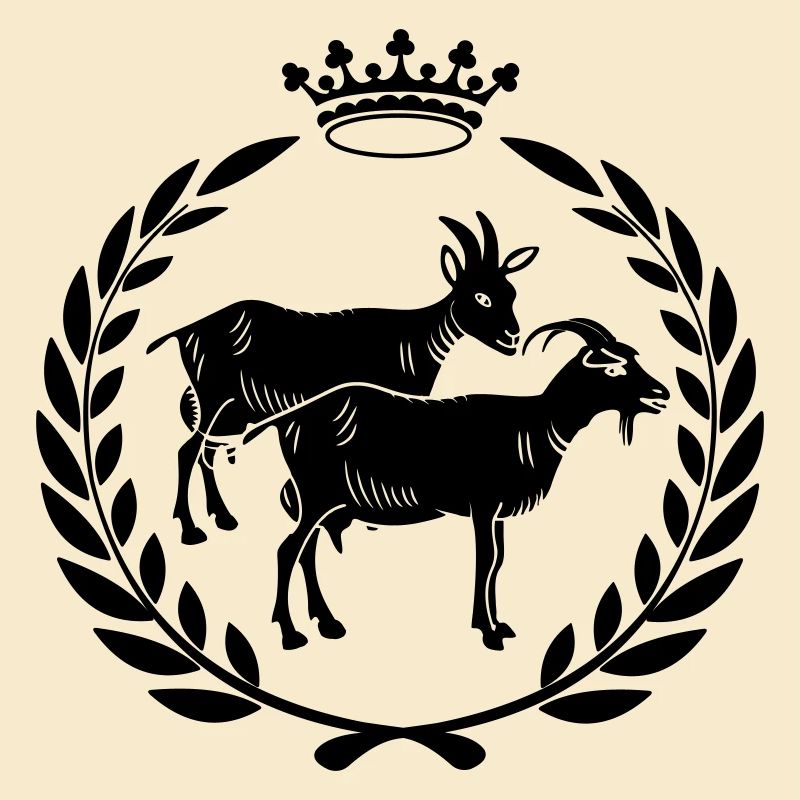 Couronne de laurier logo de chèvre
