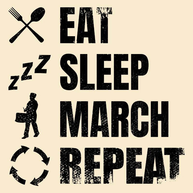 Manger, dormir, tambouriner, répéter