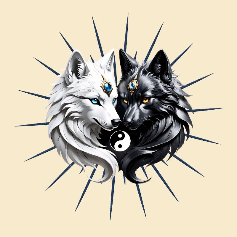 Yin Yang Wölfe.
