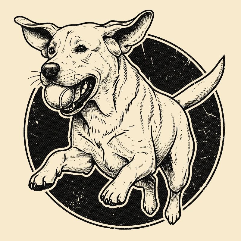 Springender Labrador - Vintage Design