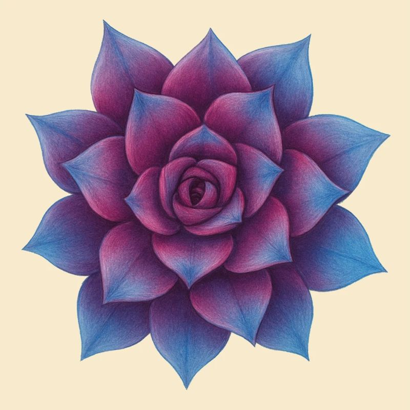 Fleur de rosette azur