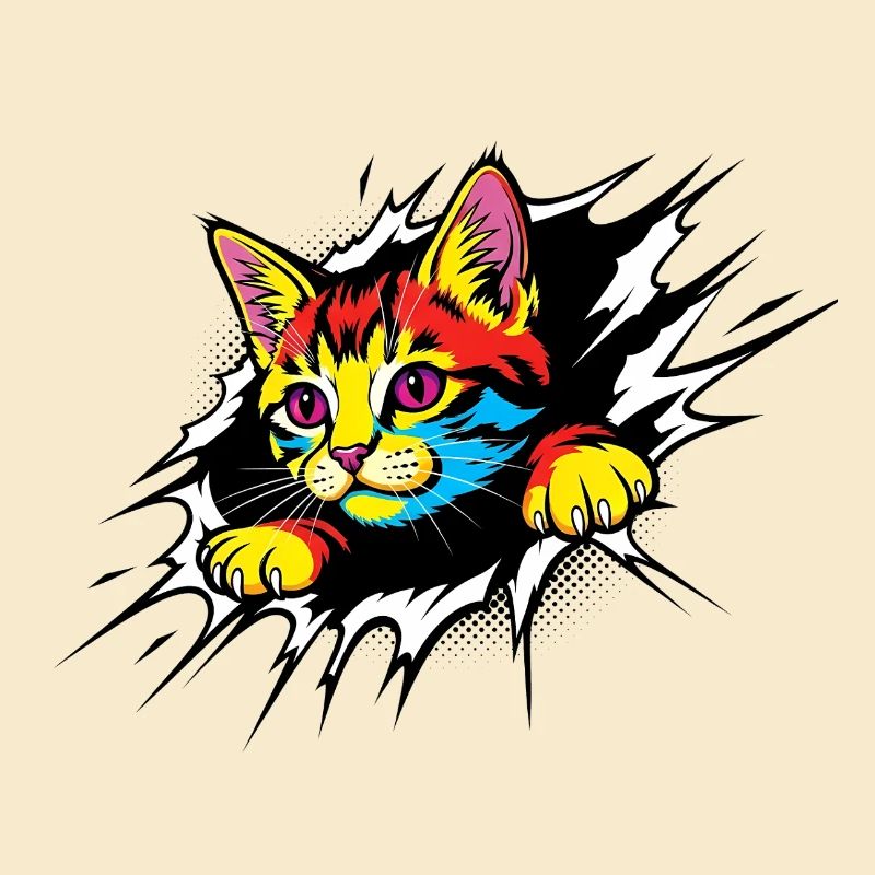 Gothic Katze mit lila Augen - Süßes Kätzchen