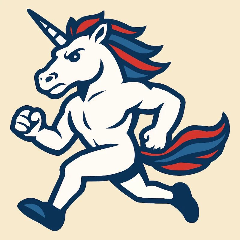 Fast Running Unicorn Athletic Power Mascot