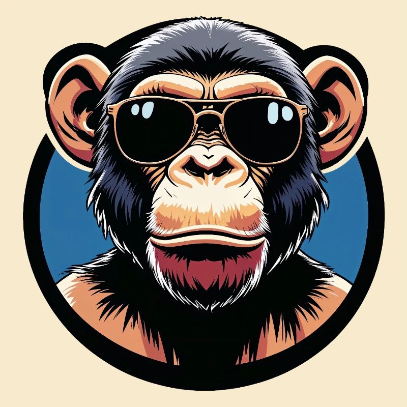 Monkey with sunglasses circle