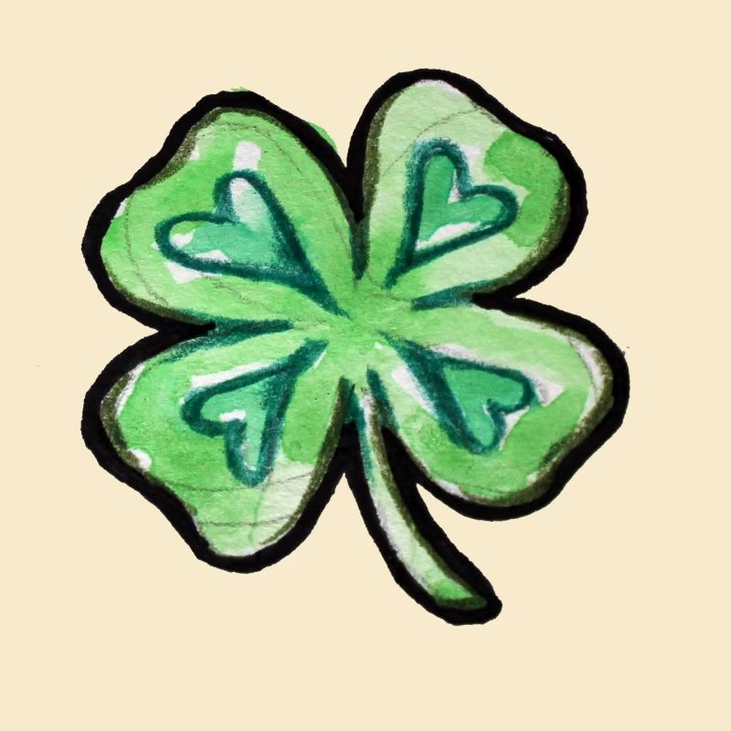 Trèfle aquarelle lime