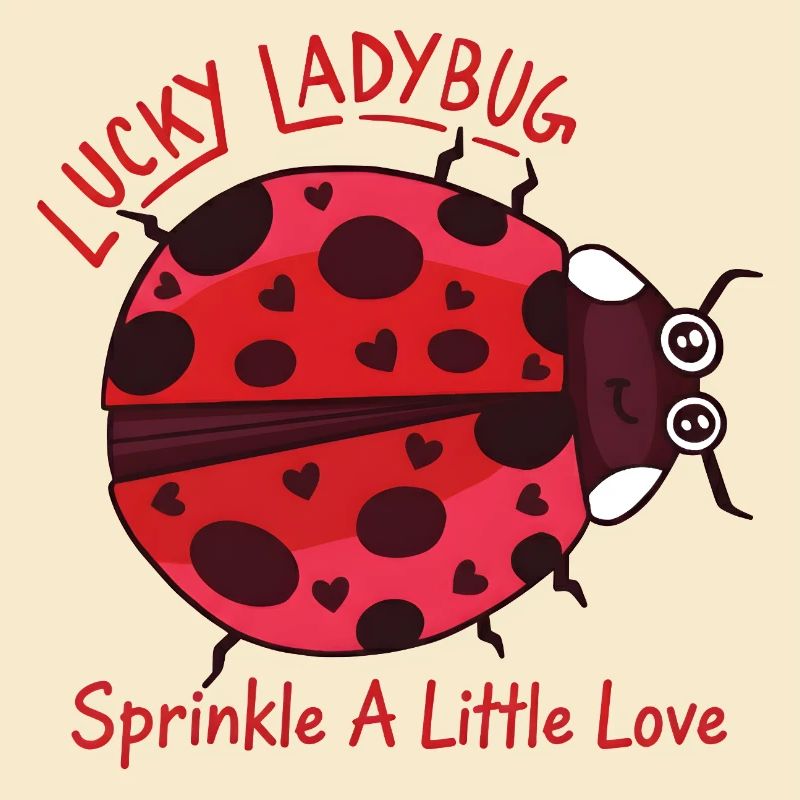 Ladybug chanceux : Ladybug mignonne avec des cœurs