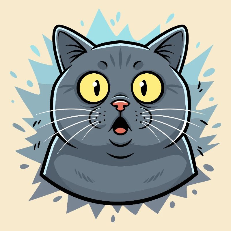 Portrait surpris de chat avec flashs