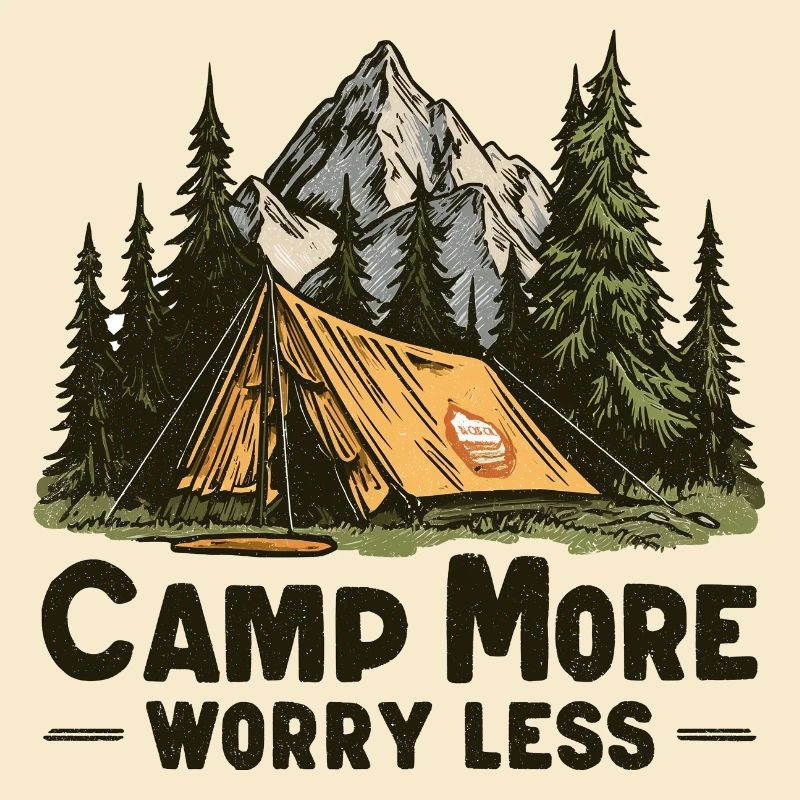 Camping Spruch Camp Plus de soucis Moins Campeur Outdoor