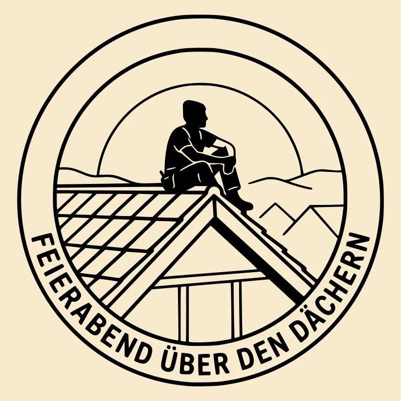 Dachdecker Feierabend über den Dächern
