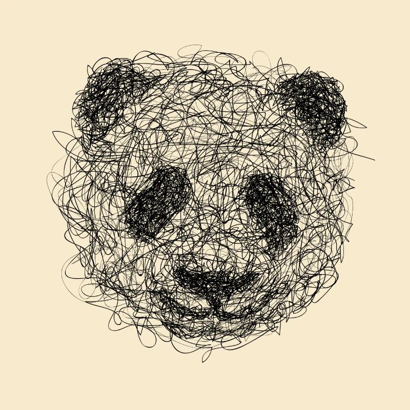 Panda dessin gribouillage - Panda scribble art