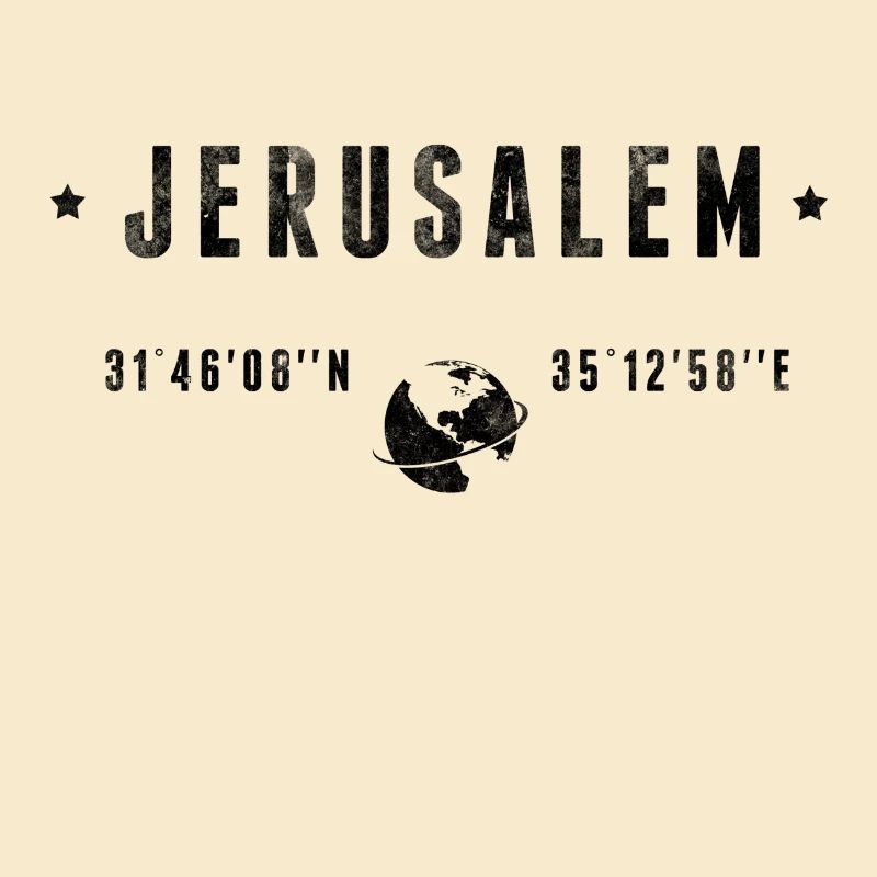 Jérusalem Coordonnées Géographiques Stylisées