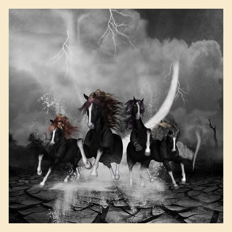 Wunderbare schwarze Pferde