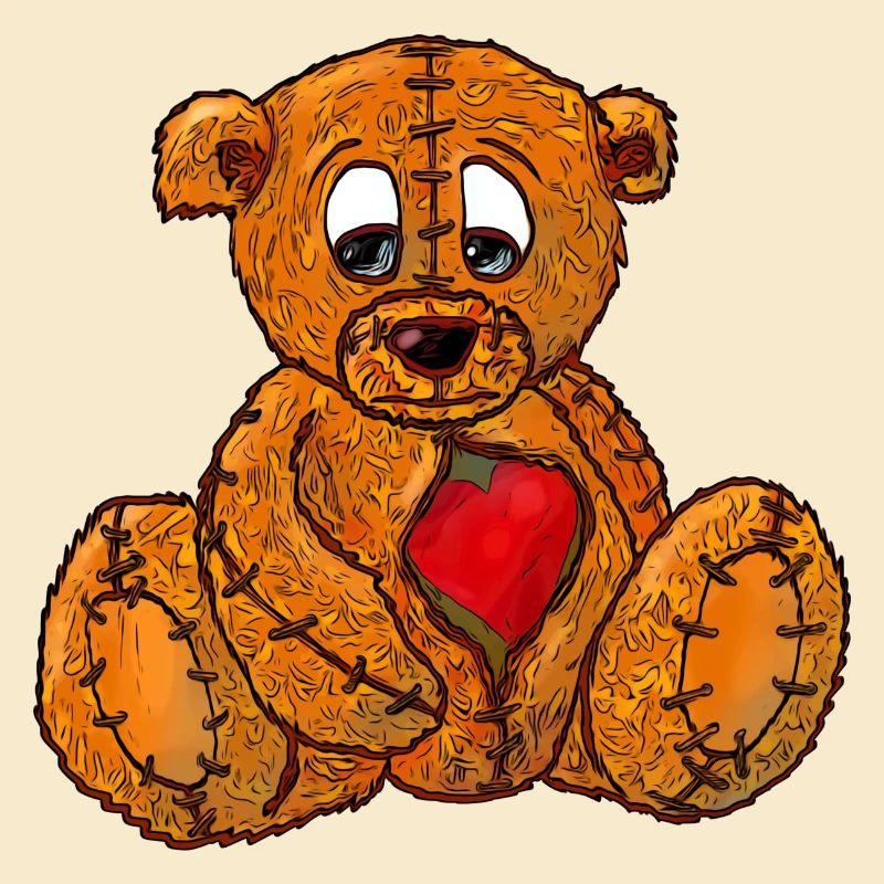 Teddybär mit gebrochenem Herz
