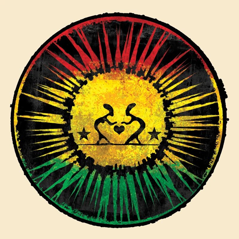 Rastafari Heart and Sun Design