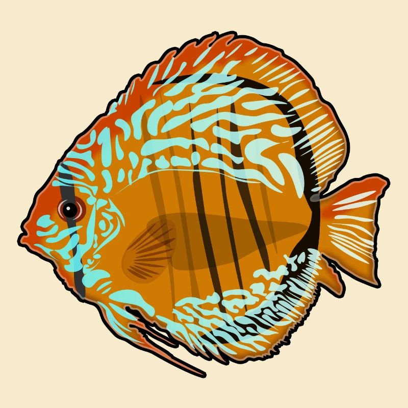 Dessin d’aquarium de discus